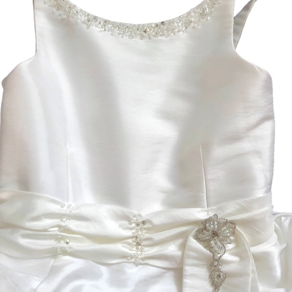 Designer Exquisite White Flower Girl Dress 3 - Picture 9 of 16